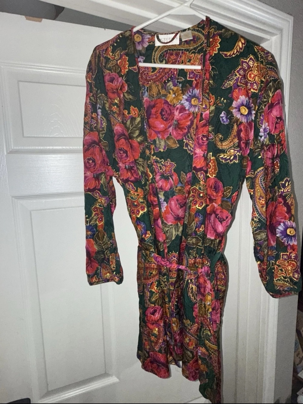 Victoria's Secret Paisley Silk Dress in Green, Red & Purple